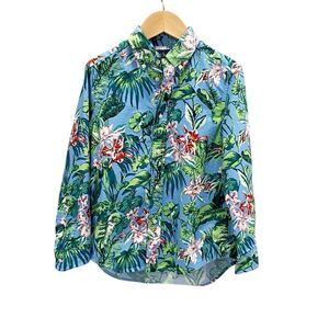 Ralph Lauren Tropical Hawaiian Beach Cotton Oxford Button Down Shirt Boys Sz 7